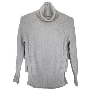 Brochu Walker Reverse Seam Sweater Womens XS Light Gray Merino Angora Soft Cozy